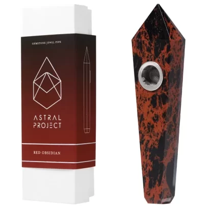 Gemstone Jewel Pipe – Red Obsidian - Vape Store