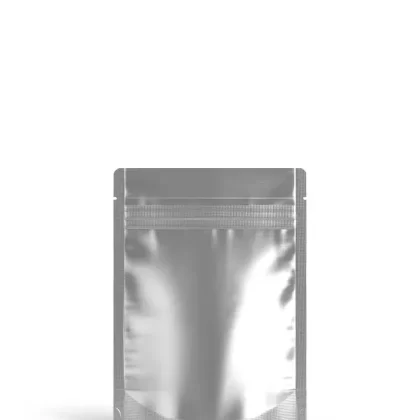 Tamper Evident | Matte Silver Vista Mylar Bags (Tear Notch) | 3.6in x 5in – 3.5g – 1000 Count