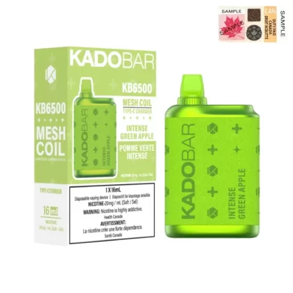 KADO BAR DISPOSABLE VAPE (6500 PUFFS) – Intense Green Apple