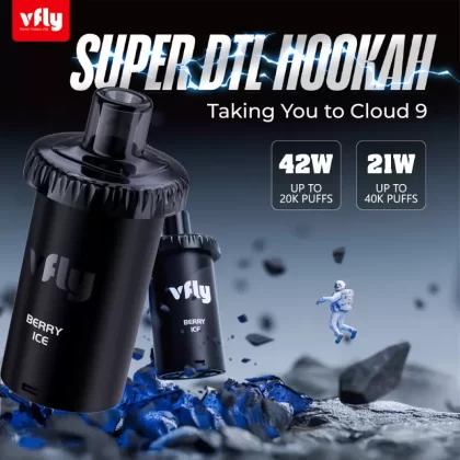 VFLY Super DTL Hookah 40K Disposable E-Hookah POD - 40000 Puffs (2 Count) - VCT (Vanilla Caramel Tobacco)