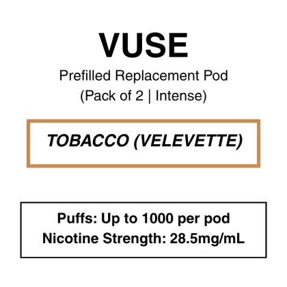 Vuse eLiquids – Tobacco (Velvet) – Prefilled Replacement Pods – Pack of 2