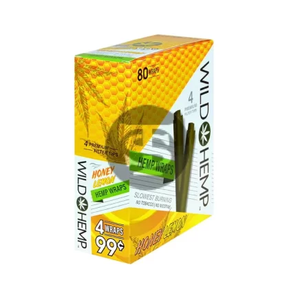 Wild Hemp Wraps Honey Lemon 20 packs of 4, 99c pre-price - Vape Store