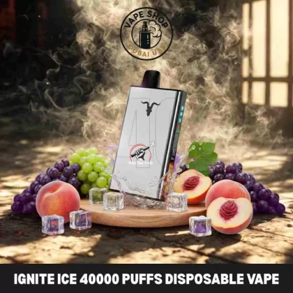 Ignite Ice 40000 Puffs Disposable Vape Icy Flavor Control Buy in Dubai - Blueberry, Grape Peach Ice