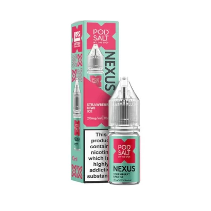 Pod Salt Nexus Strawberry Kiwi Ice Nic Salt E-Liquid - Nicotine Strength#20mg>10mg>5mg