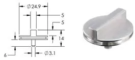 Low Profile Double 90º SEM Mount, Ø25mm, short 6mm pin - Sfr (B36288)