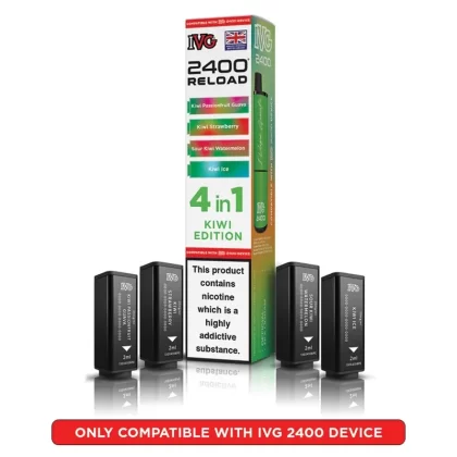 IVG 2400 Reload 4 in 1 Prefilled Pods Kiwi Edition - Strength#20mg (C81EDA)