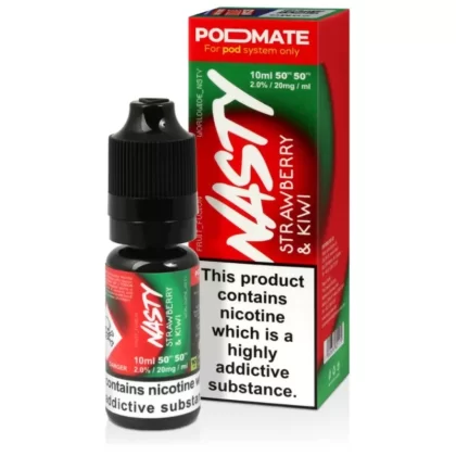 Nasty Juice PodMate Strawberry & Kiwi E Liquid 10ml - Nicotine Strength#20mg>10mg (62ECB5)