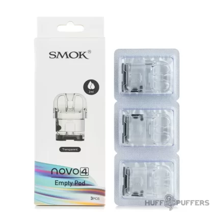 Smok Novo 4 Empty Pods - Transparent, Transparent Black
