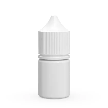 CHUBBY GORILLA | Child Resistant Stubby Unicorn PET Dropper Bottles White | 20mL – w/ White Lid – 1000 Count