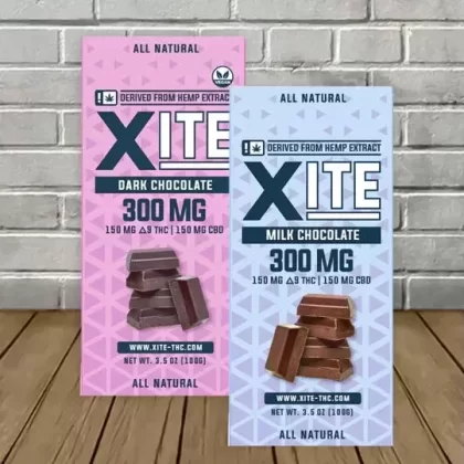 Xite Delta 9 THC Chocolate Bars 300mg - flavor#Milk Chocolate>Dark Chocolate