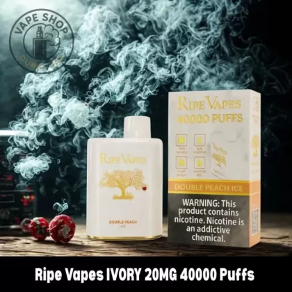 Ripe Vapes IVORY 20MG 40000 Puffs Disposable vape - Blue Razz Ice, Cool Mint Ice (DD8E61)