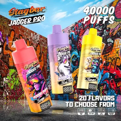 Stagbar Jagger Pro 40000 40K Puffs Adjustable Airflow & LED Display Rechargeable Disposable Vape - Vapeq10