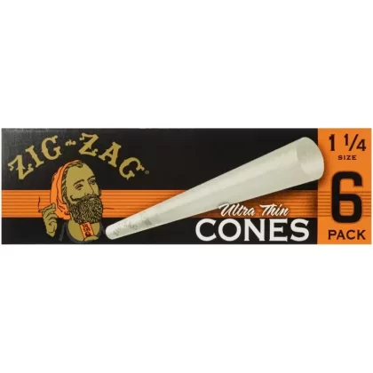 Zig Zag Ultra Thin Cones 1 1/4 6pk - Ecigdepot