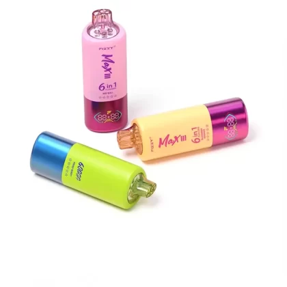 Fizzy MaxIII 60000 Puffs Vape 6 in 1 Flavors - Strawberry Raspberry & Mango Peach & Blueberry Watermelon, Mixed Berry & Kiwi Passion Fruit Guava & Strawberry Watermelon; 2-nicotine, 5-nicoti (907B1C)