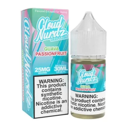 Cloud Nurdz Salts Iced Guava Passion Synthetic Nicotine 30ml E-Juice