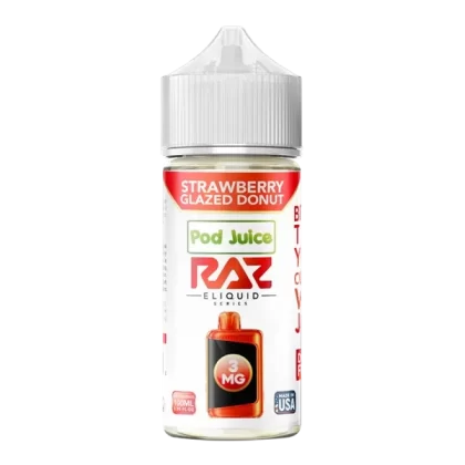 Strawberry Glazed Donut RAZ X POD JUICE 100ml - Customer Group#VAP~Nicotine#3mg>6mg~Size#Single