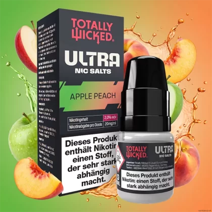 Totally Wicked ULTRA – Apple Peach 8ml 20mg/ml - Totally Wicked / Pfirsich / Apfel / 20mg/ml / Nikotinsalz / Aromen / Propylenglykol / pflanzliches Glycerin / 50% VG / 50% PG / 8 ml
