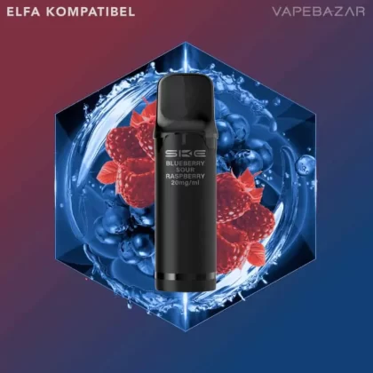 SKE Crystal 800 Pro Pods – Blueberry Sour Raspberry (2er Pack) - SKE Crystal / Propylenglykol / Aromastoffe / Nikotin / Glycerin / ca. 1600 insgesamt