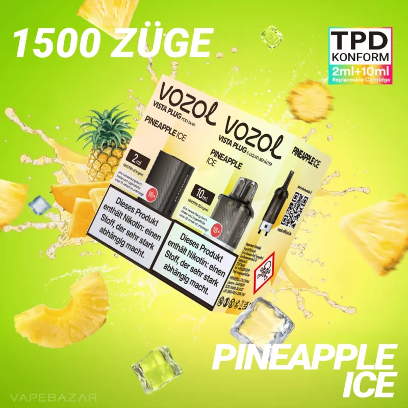 Vozol Vista Plug – Pineapple Ice Prefilled Pod - Vapebazar