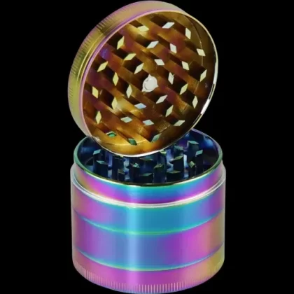 Medium 2.5″ Anodized Zinc Chameleon 4-Piece Grinder - Ejuicewarehouse