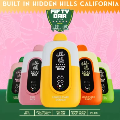 Hidden Hills x FIFTY BAR 20K Puff Disposable Device - 20000 Puffs - Pina Lush