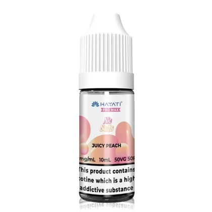 Juicy Peach By Hayati 10ml Nic Salt - Nicotine Strength#20mg (Salt)>10mg (Salt) (51324C)