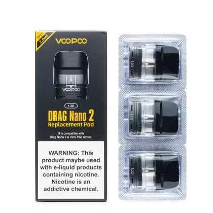 VOOPOO Drag Nano 2 Pods - 3 Pack; 0.8 Ohms, 1.2 Ohms (15F57A)
