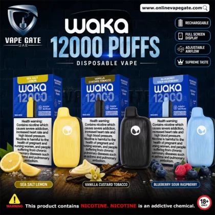 Waka Nova Rechargeable Disposable Vapes 12,000 Puffs - 18 mg / Menthol Plus