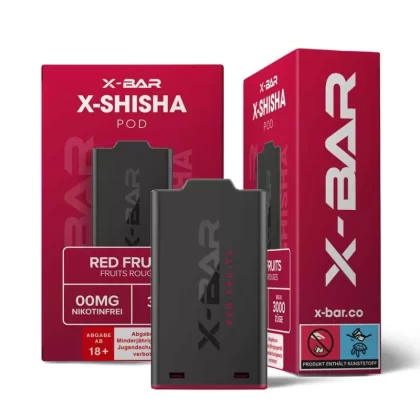 X-Bar – X-Shisha – Pod – Red Fruits (0mg/ml – Nikotinfrei) - X-Bar / Propylenglykol / pflanzliches Glycerin / Aromastoffe