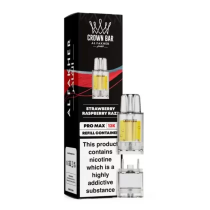 Al Fakher Crown Bar Pro Max 12K Prefilled Pod Strawberry Raspberry Razz - Nicotine Strength#20mg