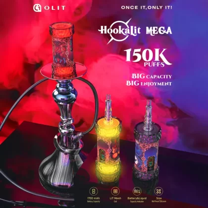 OLIT HookaLit MEGA 150K Puff Disposable E-Hookah - 150,000 Puffs - Hawaii