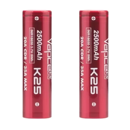 Vapcell K25 18650 Battery – 2500 mAh TWIN PACK