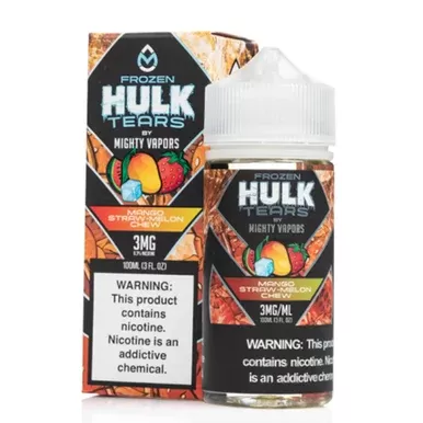 Frozen Mango Straw Melon Chew by Mighty Vapors Hulk Tears E-Juice (100mL)(Freebase)