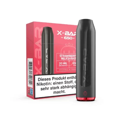 X-BAR Mini – Strawberry Milkshake - 500 mAh / Propylenglykol / Aromastoffe / Glycerin / Nikotin-Benzoat