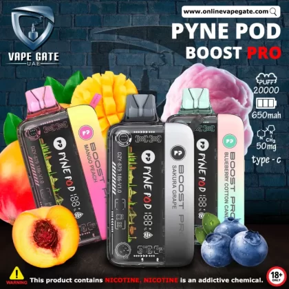 Pyne Pod Boost Pro - Rechargeable Disposable Vape (20,000 Puffs) - Strawberry Mango / 50 mg