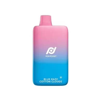 Pod Pocket Disposables [7500 Puffs] – Blue Razz Cotton Clouds (CLEARANCE)