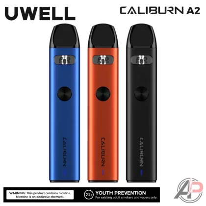 Uwell Caliburn A2 15W Pod System Starter Kit Device - Aqua Blue, Artic Silver