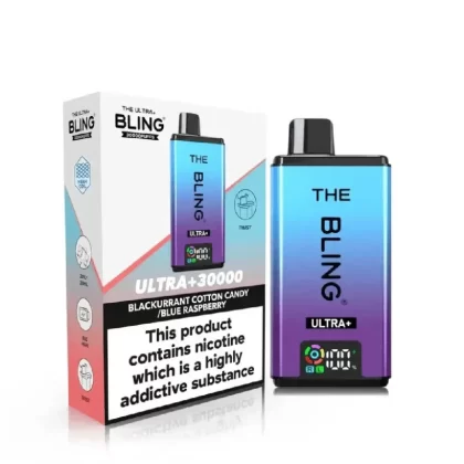 The Bling Ultra Plus 30K Vape Kit Blackcurrant Cotton Candy / Blueberry Raspberry - Nicotine Strength#20mg