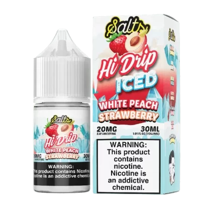 White Peach Strawberry ICED SALT – Hi Drip – 30mL