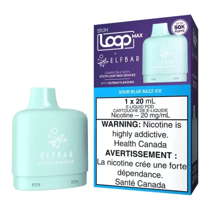 STLTH Loop Max X Elf Bar E-Liquid Pod Pack – Sour Blue Razz Ice 20ml
