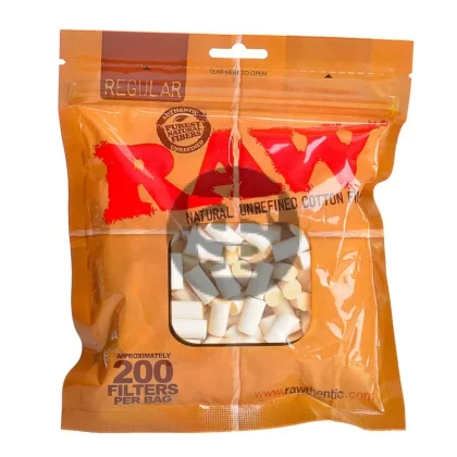 RAW Cotton Filter Plugs Original Pack of 200