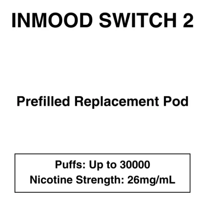 Inmood Switch 2 30K – Prefilled Replacement Pod – 26mg/mL Nicotine – Up to 30000 Puffs – 1 Pod - Blackberry Raspberry, Blueberry; Apple, Berry