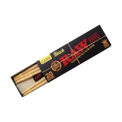 RAW Classic Black King Size Cones – 20ct - Ejuicewarehouse