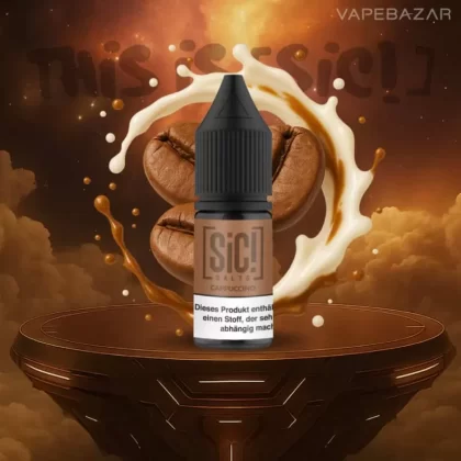 SiC! Nikotinsalz Liquid – Cappuccino 20mg/ml Nikotin - SIC! SALTS / Cappuccino / 20mg/ml / Nikotinsalz / Aromen / Propylenglykol / pflanzliches Glycerin / Glycerin