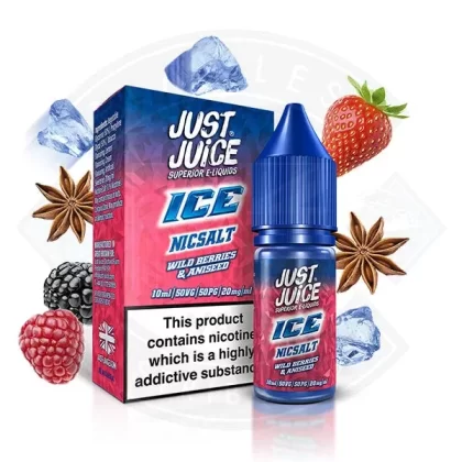 Just Juice Ice Wild Berries and Aniseed Nic Salt 10ml E-Liquid - Size#5mg>11mg
