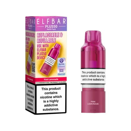 Pink Lemonade ElfBar Plus 50 Refill Pack - 20mg - Vape Product (3E6B23)