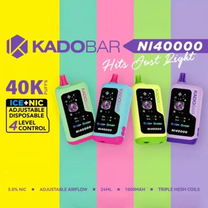 KADOBAR NI40K Nic + Ice Control Disposable Device - 40000 Puffs - Peach Ice