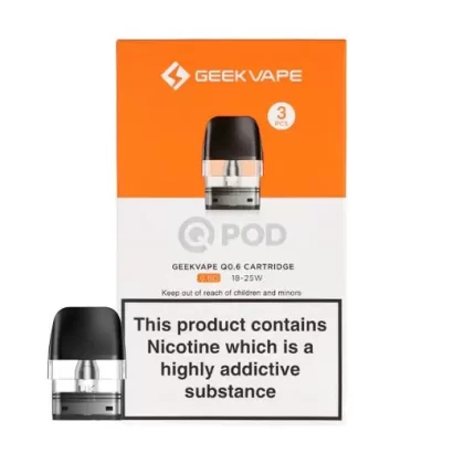 Geekvape Wenax Q and Sonder Q Replacement Pods – 3 Pack - 0.6ohm (18w-25w), 0.8ohm (12w-18w)