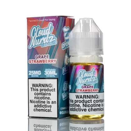 Cloud Nurdz Salts E-Liquid Grape Strawberry Iced 30ml - Ejuicewarehouse