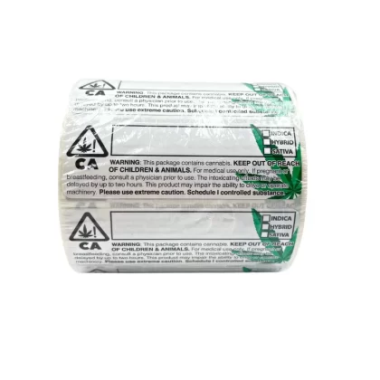 California Compliance Strain Labels with Leaf - Choose Price Tier#Single Unit (Less Than Box Qty)>Pack of 5 (Bulk Discount Pricing)